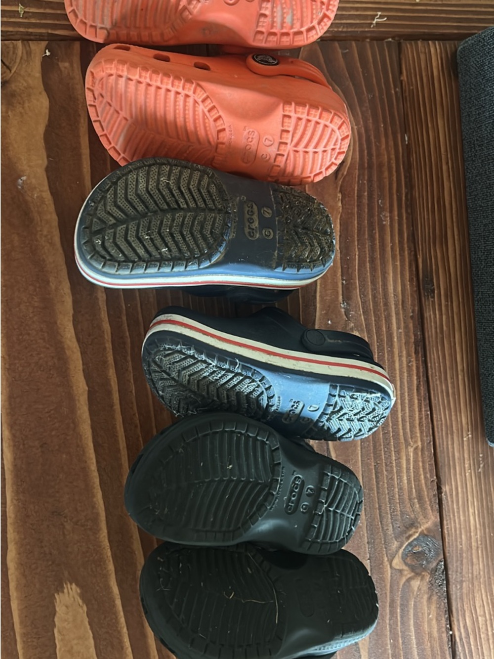 Crocs Kids Classic Clogs - Black,blue, orange  (Set of 3)